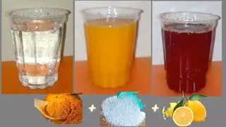 Easy Science Experiment |Color Change Experiment water+turmeric+detergent+lemon=? #schoolexperiment