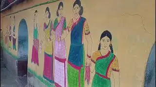 Santali traditional wall painting (sohrai bhit potao)❤️🌿