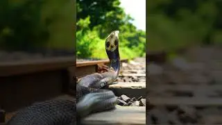 king cobra on the railway track #amazing #snake #video