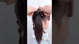 easy hairstyle for baby girl/bow hairstyle  🤩🥰#shorts #youtubeshorts #shortsfeed