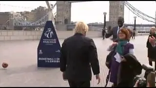 Amazing Boris Johnson basketball trick shot original video hd