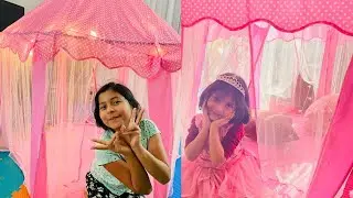 Eva & Samikshya Unboxing Princess Castle play Tent House | How to assemble Tent House