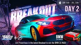 Need For Speed:No Limits | BMW Z4 M40i (Blackridge Breakout - Day 2 | Evasion) - Special Event Guide