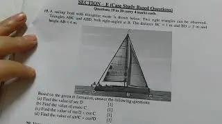 Case study based Question ll Class 10 Maths ll Introduction to Trigonometry ll CBSE 