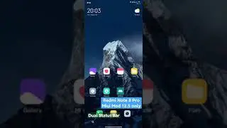 Miui Mod 12.5 Redmi Note 8 Pro Dual Status Bar #short #shorts #shot #RedmiNote8Pro #Miui12.5 #Dual