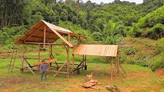 Rustic Log Cabin Roof Build | Natural Wood Insulation -Alone Building an Off Grid LOG CABIN .