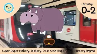Super Duper Hickory, Dickory, Dock with Hippo 🕰️🐁🐸🐈🐖🐒🦊🐿️🐕🐧🐺🐍🦛 | Nursery Rhyme for Baby 0-2