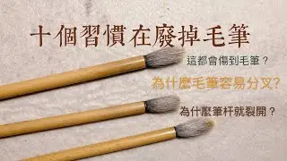 ❗❗10個不知不覺地在傷毛筆的習慣｜毛筆杆裂開｜寫字時毛筆容易分叉｜原來這樣都會傷毛筆？好好保養毛筆