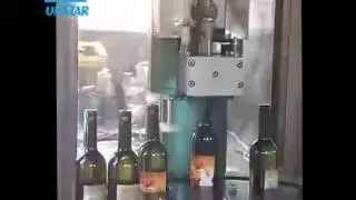 Automatic wine bottle corker cork capping closing machine on wine bottle