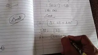 Checking CORRECTNESS ✅ OF EQUATION  by using DIMENSIONAL method| CONCEPT OF DIMENSIONAL  FORMULA|