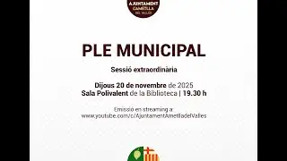 PLE MUNICIPAL - SESSIÓ EXTRAORDINÀRIA 20/11/2025