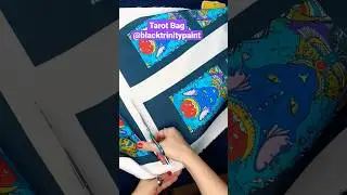 💙💜💙 MY NEW TAROT BAG WITH BLUE MAGIC CAT 💙💜💙 | ARTWORK | DESIGN | HANDMADE #cat #tarot #magic #asmr