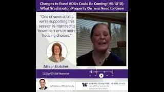 Rural ADUs Explained | Allison Butcher on Washington&rsquo;s HB 1010 #shorts #realestate