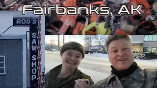 Rod's Saw Shop Fairbanks Alaska and meeting a Subscriber!  I'm worldwide baby! @beeehusky7431