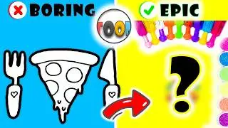We Dropped 5 RAINBOW Colors on Pizza Art! 🍕✨ (Paint Dropper MAGIC Creates Colorful Masterpiece!)