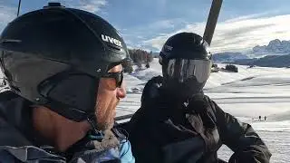 Skiing in Alpe di Siusi, Italy - January 2024