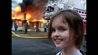 I used AI to make the disaster girl meme move