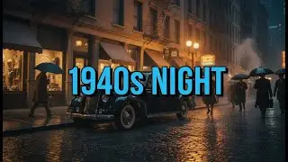 1940s Classic Jazz 🌧️ Elegant City Night Ambience | Old Money Aesthetic for Deep Sleep & Focus