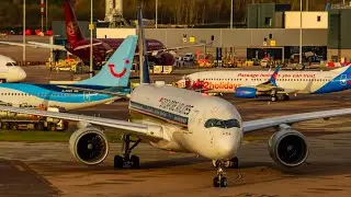 Singapore Airlines A359 9V-SMJ Pushing Back out of Manchester Airport