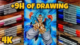 Drawing GOGETA SSj4 BLUE KameHameHa in REAL TIME | 4K