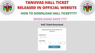 HOW TO DOWNLOAD TANUVAS JUNIOR ASSISTANT & TYPIST EXAM  HALL TICKET 2021 @jptnpscscienceacademy1837