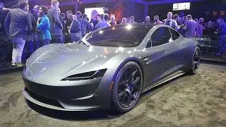 Tesla next gen Roadster silver exterior shots