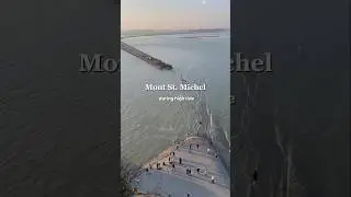 Crazy view from Mont Saint-Michel during high tide #flood #Normandy #france #atlantic #ocean #waves