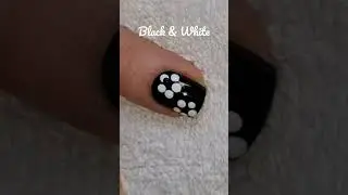 Black & White Nail Design | Easy Flower Nail Art Tutorial #shorts