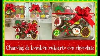 ¡CHAROLA  NAVIDEÑA! De bombones cubiertos con chocolate