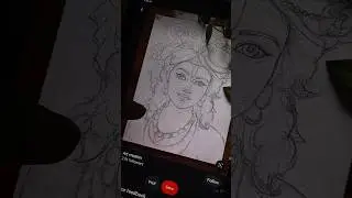 Shree Krishna Drawing 🦚 #shreekrishna #krishnadrawing #drawingtutorial #minivlog #jammu #grv #viral
