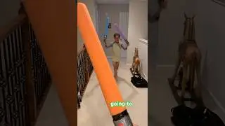 Pool Noodle Lightsaber Duel With Brother!