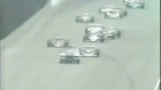 Bobby Unser passes cars under caution, 1981 Indy 500