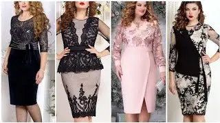 Extremely Gorgeous French Lace Plus Size Women Sheath Cocktail Dress Design 2023