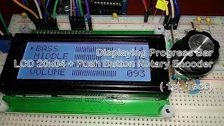 HAMITRONIK - 1st Test Displaying Progress Bar on LCD 20x04 + Push Button Rotary Encoder