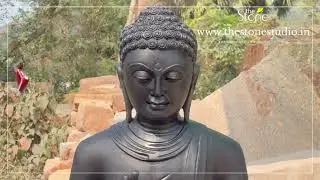 4 Feet Black Buddha Statue, www.thestonestudio.in