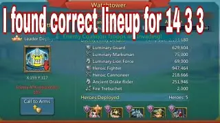 I found Correct lineup for 14 3 3 Lords mobile Rally trap