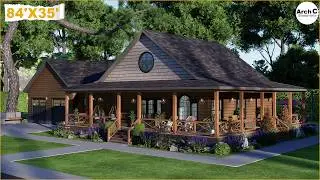 Stunning Single Story Modern Farmhouse Ranch Plan with Garage | 2 Bed 1.5 Bath
