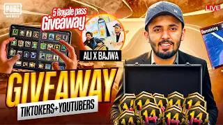 AJ 5 ROYLE PASS GIVEAWAY & OLD EVENT ALL TIKTOKERS + YOUTUBERS CUSTOM ROOMS ALIxBAJWA  | PUBG MOBILE