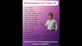 PGT Chemistry Teacher Jobs in Tirunelveli