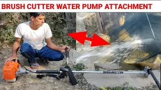 Brush cutter water pump attachment live demo/4 stroke brush cutter/mountain farming