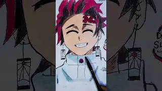Tanjiro from demon slayer 🔥 comment ur rating !#viral #art #shorts #anime