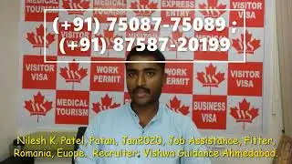 Success Story: Nilesh Patel&rsquo;s Journey to Romania with Vishwa Guidance Language Gujarati