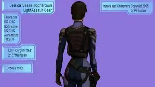 3D Female Game Character Model Near