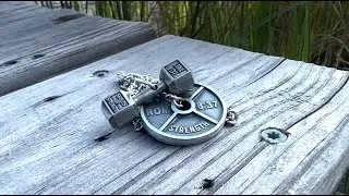 Men's Antique Dumbbell/Weight Plate Combo Necklace-Luke/Romans