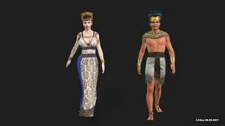 Iclone hair and clothes package 32. Cleopatra and Pharaoh (free hair and clothes download)