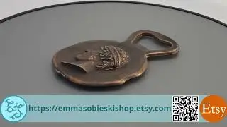 Vintage Round Greek Bronze-like Bottle Opener with Double-sided Relief Design
