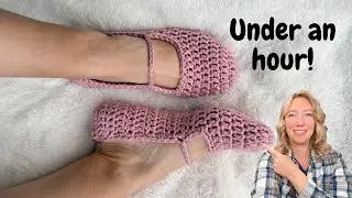 🩰 Уютные балетки крючком меньше чем за час! (Бесплатная выкройка)