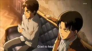 Shingeki no Kyojin 進撃の巨人   Eren after the trial with Levi, Hanji and Erwin