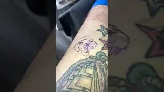 Small traditional Panther Head Tattoo - lining time-lapse