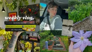 full spring garden tour, aardvark may box, & sticking to routines 🍓🌸📚🕯️